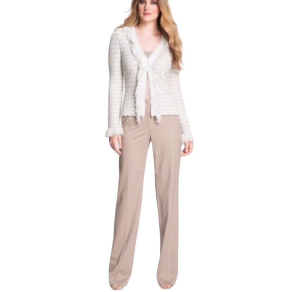 St. John Sport Tan Dress Pants Trousers with Gold Hardware Women’s Size 8